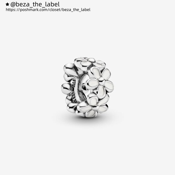 Pandora White Daisy Flower Spacer Charm - Picture 1 of 4